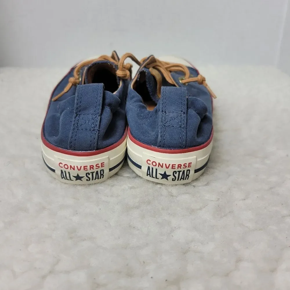 Converse Shoreline Women's Size 7 Shoes Navy Blue Leather Laces Slip On Sneakers